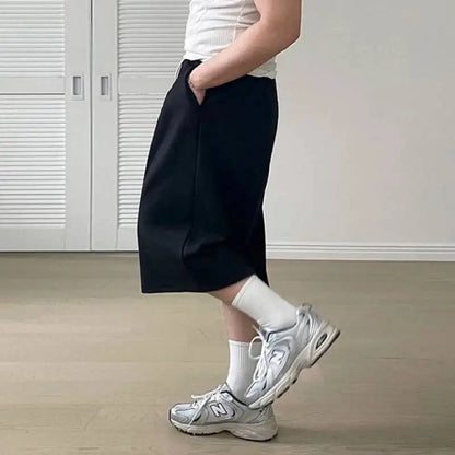 Essential Wide-Leg Sweat Shorts