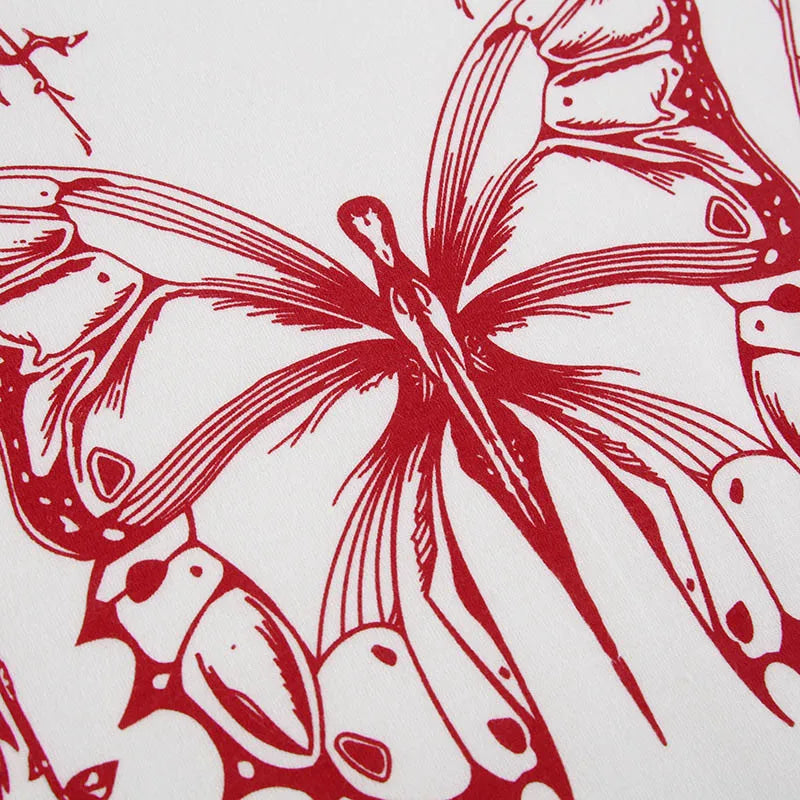 Crimson Butterfly Crop Tee