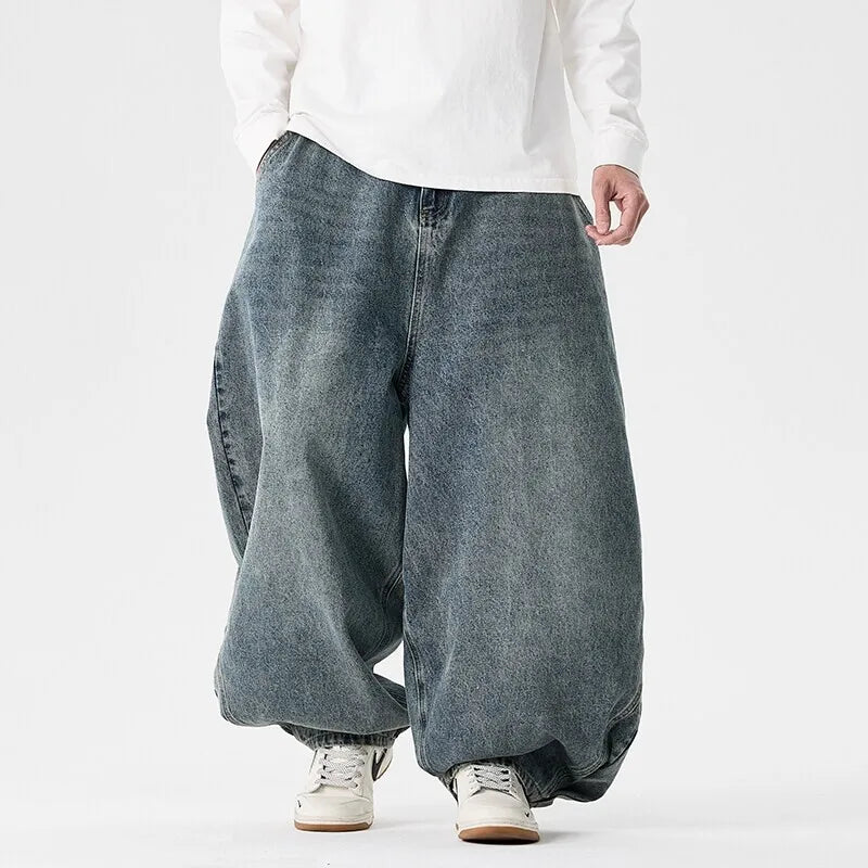 Vintage Wide-Leg Denim Jeans