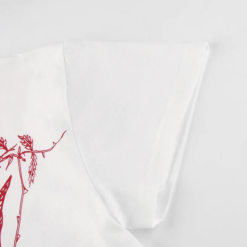 Crimson Butterfly Crop Tee