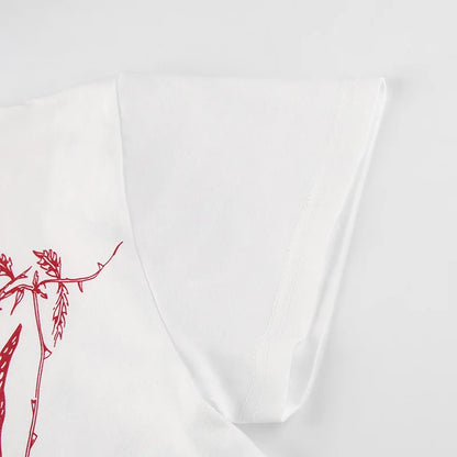 Crimson Butterfly Crop Tee