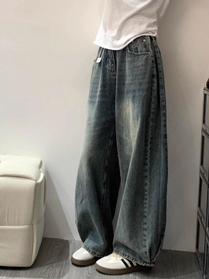 Vintage Wide Leg Washed Denim Jeans